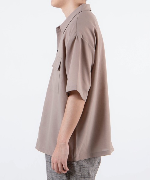 WEGO(ウィゴー)の「WEGO/【セットアップ対応商品】ドライタッチポリ5分袖CPOシャツ(シャツ/ブラウス・メンズ・ブラック/ワイン/ベージュ・MEDIUM/LARGE)」の12枚目の写真