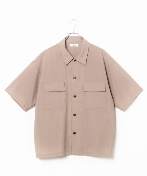 WEGO(ウィゴー)の「WEGO/【セットアップ対応商品】ドライタッチポリ5分袖CPOシャツ(シャツ/ブラウス・メンズ・ブラック/ワイン/ベージュ・MEDIUM/LARGE)」の5枚目の写真