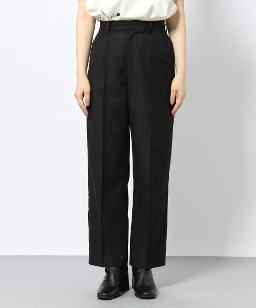 PAGEBOY(ページボーイ)の「セットアップ ダブルクロスパンツ(タックパンツ)(スラックス・レディース・ブラック/グレイッシュベージュ/ブルー・MEDIUM/SMALL)」の8枚目の写真