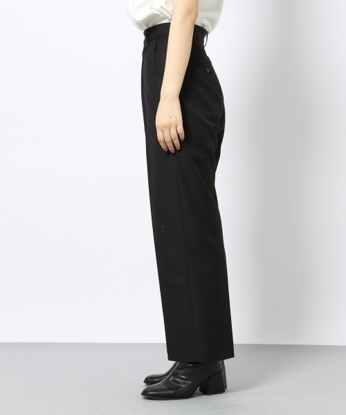 PAGEBOY(ページボーイ)の「セットアップ ダブルクロスパンツ(タックパンツ)(スラックス・レディース・ブラック/グレイッシュベージュ/ブルー・MEDIUM/SMALL)」の9枚目の写真