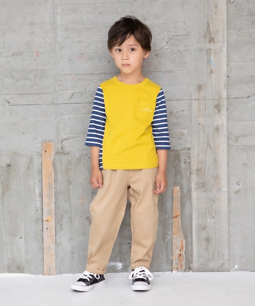 RAGMART（ラグマート）の「七分袖Tシャツ（Tシャツ/カットソー・キッズ・グレー/イエロー・100cm/120cm/110cm/130cm）」の6枚目の写真