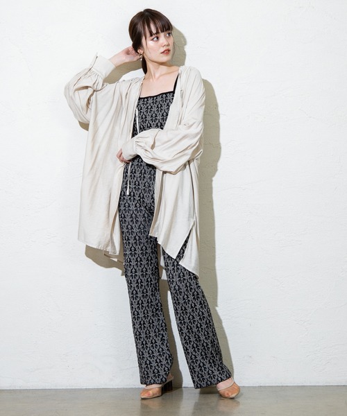 mystic（ミスティック）の「ダブルリボンロングシャツ（シャツ/ブラウス・レディース・アイボリー/ベージュ/ブルー・FREE）」の17枚目の写真