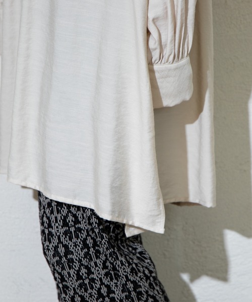 mystic（ミスティック）の「ダブルリボンロングシャツ（シャツ/ブラウス・レディース・アイボリー/ベージュ/ブルー・FREE）」の19枚目の写真