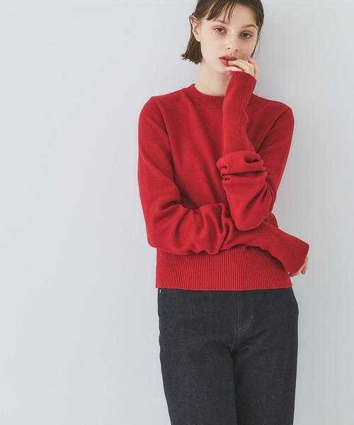 STUDIOUS（ステュディオス）の「【STUDIOUS】ロングスリーブニットトップス（ニット/セーター・レディース・ホワイト/ブラック/レッド・1）」の14枚目の写真