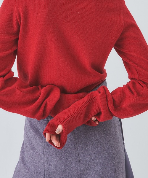 STUDIOUS（ステュディオス）の「【STUDIOUS】ロングスリーブニットトップス（ニット/セーター・レディース・ホワイト/ブラック/レッド・1）」の6枚目の写真