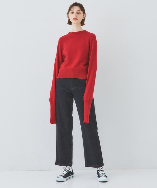 STUDIOUS（ステュディオス）の「【STUDIOUS】ロングスリーブニットトップス（ニット/セーター・レディース・ホワイト/ブラック/レッド・1）」の17枚目の写真