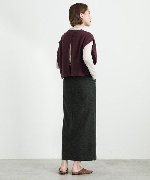 バックスリットニットショートベスト（ベスト）｜select MOCA