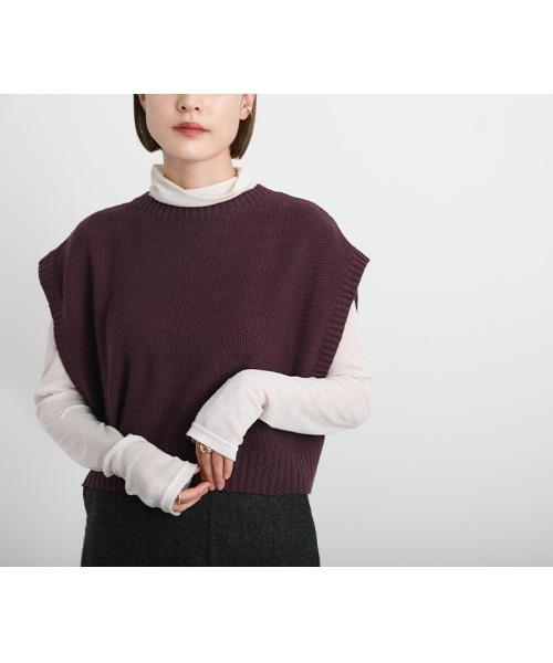 バックスリットニットショートベスト（ベスト）｜select MOCA