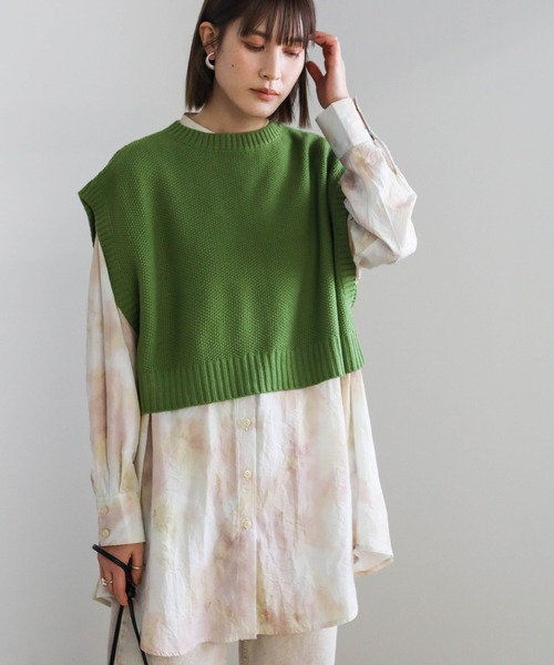 バックスリットニットショートベスト（ベスト）｜select MOCA