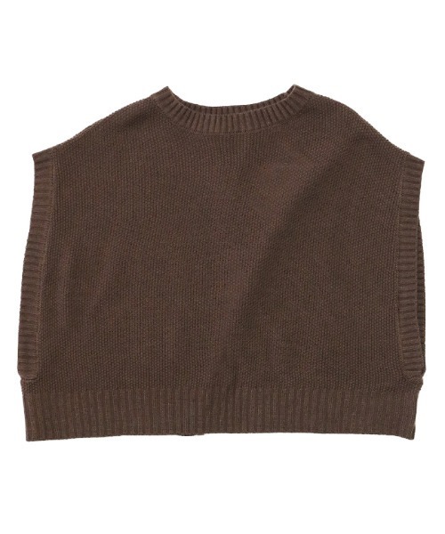 select MOCA（セレクトモカ）の「バックスリットニットショートベスト（ベスト・レディース・ブラック/ベージュ/ブラウン/スモークピンク/グリーン/グレイッシュブルー/パープル・FREE）」の21枚目の写真