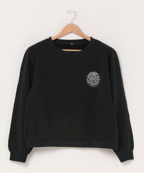 rip curl（リップカール）の「【RIP CURL リップカール】レディース ロゴプリントスウェット / トレーナー ビッグシルエット オーバーサイズ ドロップショルダー  サーフカジュアル   / ワンマイルウェア / ルームウェア（スウェット・レディース・ブラック/ホワイト系その他・MEDIUM/LARGE）」の4枚目の写真