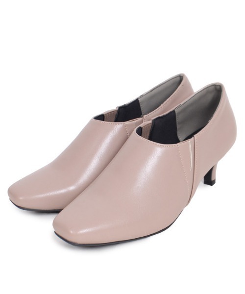 Pierrot（ピエロ）の「スクエアトゥショートブーツ（ブーツ・レディース・ブラック/ブラウン/グレイッシュベージュ・S/M/L/LL）」の3枚目の写真