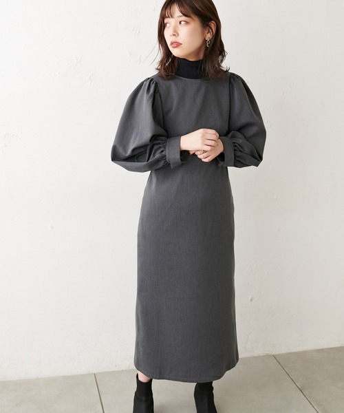 natural couture(ナチュラルクチュール)の「【WEB限定カラー有り】バックリボンボリュームロングスリーブワンピース(ワンピース・レディース・ブラック/ベージュ/モカ/その他1/その他2・FREE)」の21枚目の写真