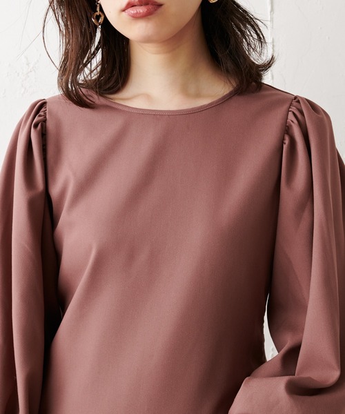 natural couture(ナチュラルクチュール)の「【WEB限定カラー有り】バックリボンボリュームロングスリーブワンピース(ワンピース・レディース・ブラック/ベージュ/モカ/その他1/その他2・FREE)」の19枚目の写真