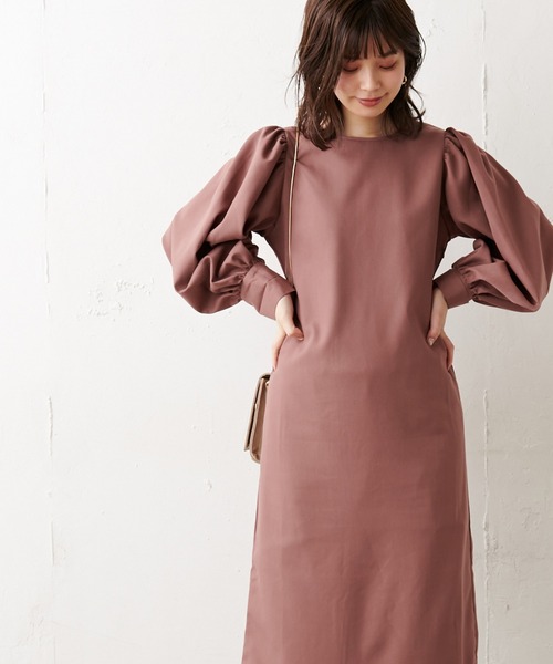 natural couture(ナチュラルクチュール)の「【WEB限定カラー有り】バックリボンボリュームロングスリーブワンピース(ワンピース・レディース・ブラック/ベージュ/モカ/その他1/その他2・FREE)」の13枚目の写真