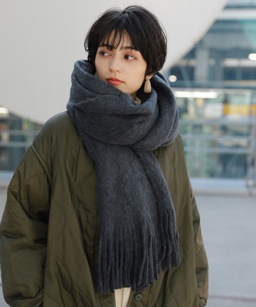 RAGEBLUE（レイジブルー）の「ラッセルボリュームマフラー/897644（マフラー・メンズ・ブラック/ダークブラウン/ベージュ/オフホワイト/その他19・FREE）」の5枚目の写真