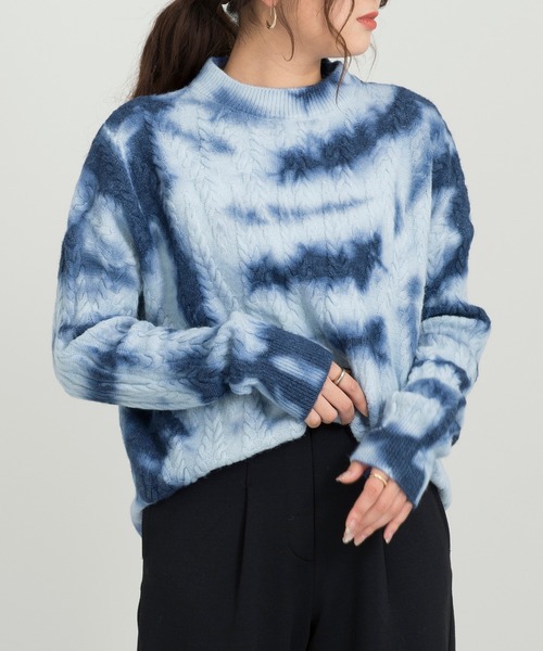 Ambre Neige(アンブルネージュ)の「タイダイ柄ニット/マーブルニット/【WEB/EC限定商品】(ニット/セーター・レディース・パープル/ブルー・FREE)」の7枚目の写真