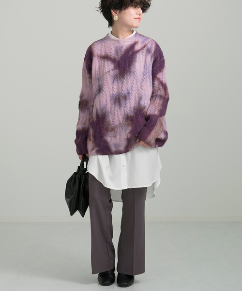 Ambre Neige(アンブルネージュ)の「タイダイ柄ニット/マーブルニット/【WEB/EC限定商品】(ニット/セーター・レディース・パープル/ブルー・FREE)」の8枚目の写真
