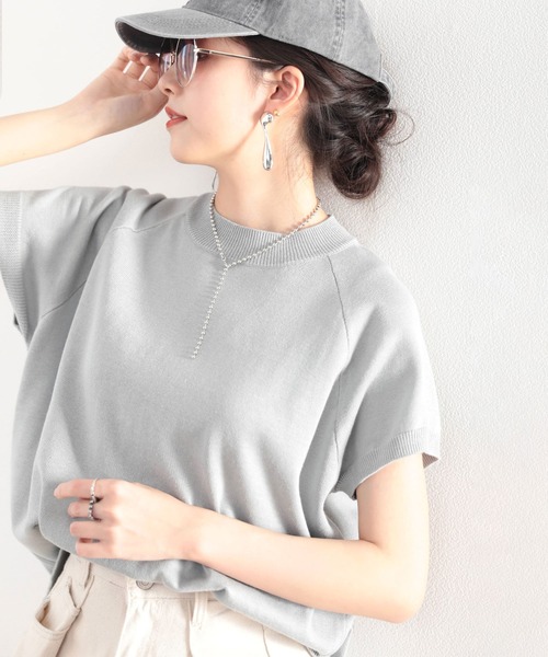 classicalelf(クラシカルエルフ)の「さらっと、着心地柔らか。フレンチラグランコットンニット(Tシャツ/カットソー・レディース・ブラック/ベージュ/オフホワイト/ブルー・MEDIUM/LARGE/X-LARGE/XX-LARGE)」の4枚目の写真