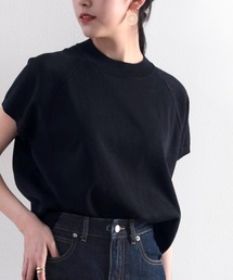さらっと、着心地柔らか。フレンチラグランコットンニット
