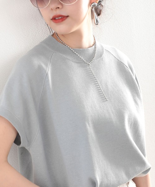 classicalelf(クラシカルエルフ)の「さらっと、着心地柔らか。フレンチラグランコットンニット(Tシャツ/カットソー・レディース・ブラック/ベージュ/オフホワイト/ブルー・MEDIUM/LARGE/X-LARGE/XX-LARGE)」の6枚目の写真