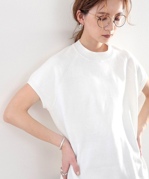 classicalelf(クラシカルエルフ)の「さらっと、着心地柔らか。フレンチラグランコットンニット(Tシャツ/カットソー・レディース・ブラック/ベージュ/オフホワイト/ブルー・MEDIUM/LARGE/X-LARGE/XX-LARGE)」の9枚目の写真
