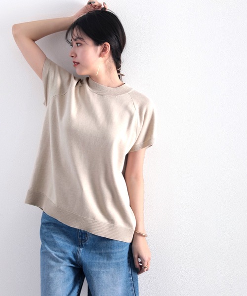 classicalelf(クラシカルエルフ)の「さらっと、着心地柔らか。フレンチラグランコットンニット(Tシャツ/カットソー・レディース・ブラック/ベージュ/オフホワイト/ブルー・MEDIUM/LARGE/X-LARGE/XX-LARGE)」の12枚目の写真