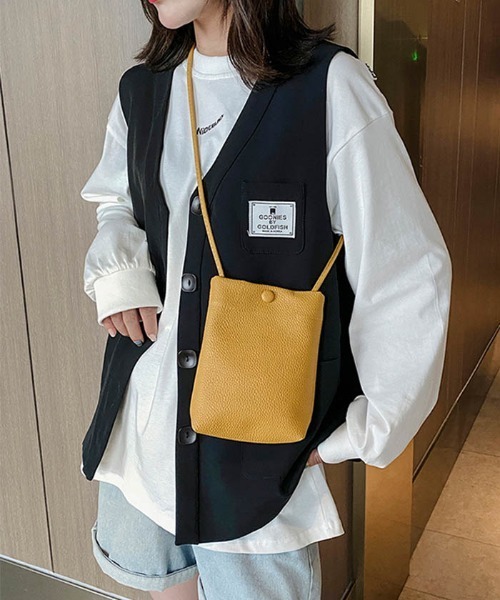 TABI PAL(タビパル)の「ミニショルダーバッグ/お財布ホショルダー(ショルダーバッグ・レディース・ブラック/オレンジ/ホワイト/イエロー/ミント/ピンク・FREE)」の4枚目の写真