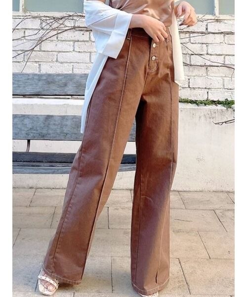 RESEXXY（リゼクシー）の「ピンタックストレートパンツ（その他パンツ・レディース・ライトブルー/ブラウン/アイボリー・FREE）」の2枚目の写真