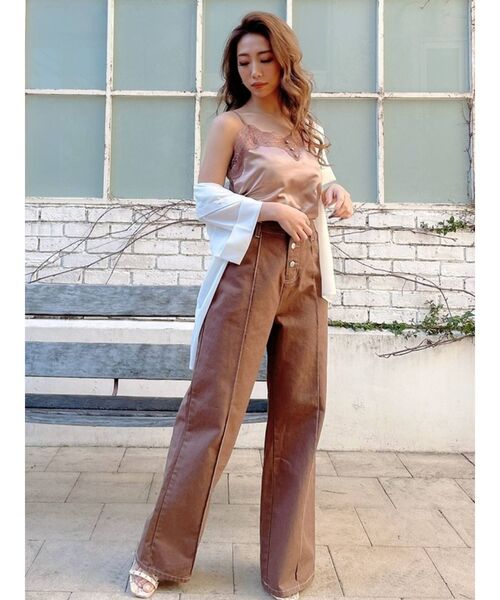 RESEXXY（リゼクシー）の「ピンタックストレートパンツ（その他パンツ・レディース・ライトブルー/ブラウン/アイボリー・FREE）」の4枚目の写真