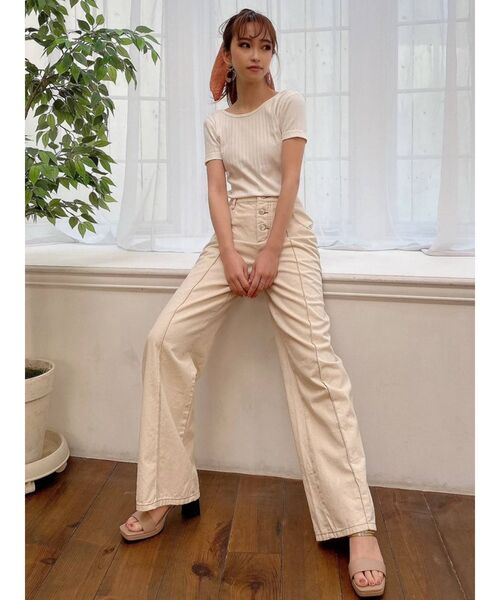 RESEXXY（リゼクシー）の「ピンタックストレートパンツ（その他パンツ・レディース・ライトブルー/ブラウン/アイボリー・FREE）」の8枚目の写真