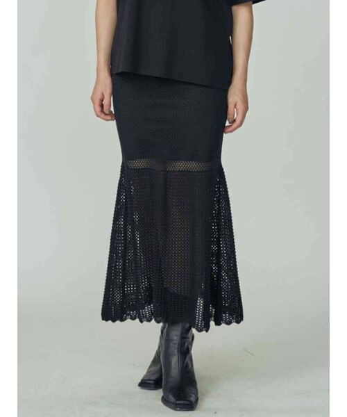 THE DAYZ TOKYO(ザデイズトーキョー)の「【THE DAYZ TOKYO】透かし編みニットマーメイドスカート(スカート・レディース・ブラック/ミント・FREE)」の2枚目の写真