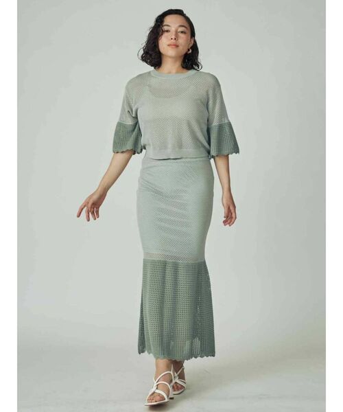 THE DAYZ TOKYO(ザデイズトーキョー)の「【THE DAYZ TOKYO】透かし編みニットマーメイドスカート(スカート・レディース・ブラック/ミント・FREE)」の13枚目の写真