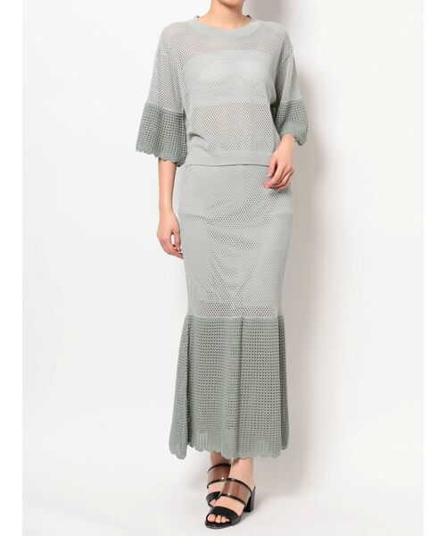 THE DAYZ TOKYO(ザデイズトーキョー)の「【THE DAYZ TOKYO】透かし編みニットマーメイドスカート(スカート・レディース・ブラック/ミント・FREE)」の8枚目の写真