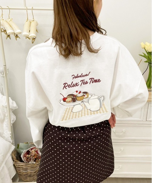 apres jour(アプレジュール)の「アソートビッグスリットロンT【ZOZOTOWN限定アイテム】(Tシャツ/カットソー・レディース・オフホワイト/ミント/サックスブルー/ホワイト系その他/ブラック/アイボリー/ホワイト系その他2/ホワイト/ピンク/ブラック系その他・X-LARGE/フリー)」の5枚目の写真