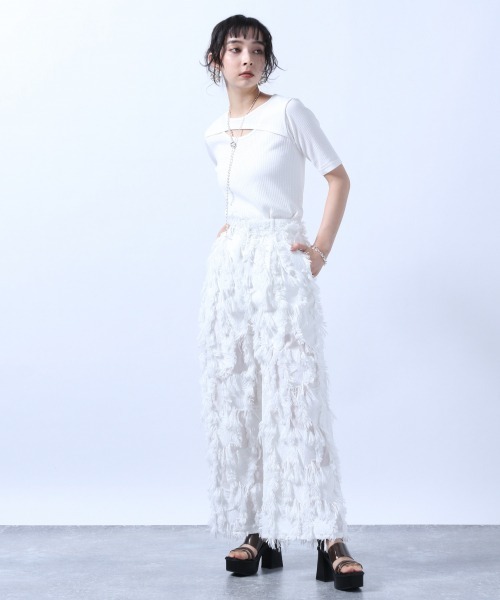 朔*夜様 【ほぼ未使用】HARE シアーシャギージャガードシャツ / パンツ　セ 朔*夜様 【ほぼ未使用】HARE シアーシャギージャガードシャツ