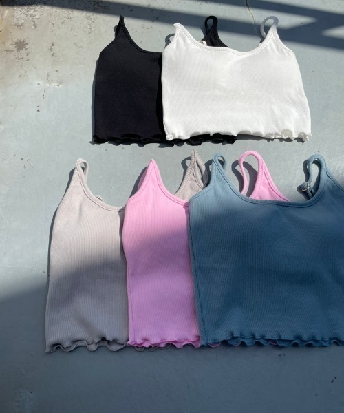 FIG&VIPER（フィグアンドバイパー）の「リブメロウキャミ（キャミソール・レディース・ライトグレー/ブルー/ホワイト/ライトピンク/ブラック・FREE）」の9枚目の写真