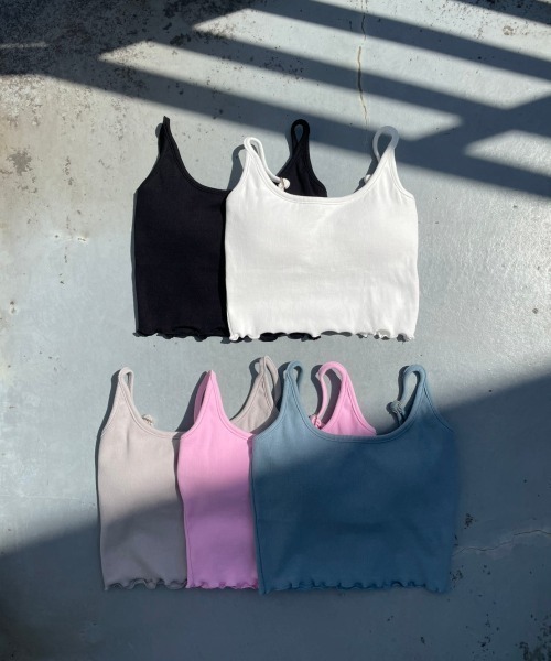 FIG&VIPER（フィグアンドバイパー）の「リブメロウキャミ（キャミソール・レディース・ライトグレー/ブルー/ホワイト/ライトピンク/ブラック・FREE）」の10枚目の写真