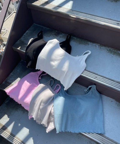 FIG&VIPER（フィグアンドバイパー）の「リブメロウキャミ（キャミソール・レディース・ライトグレー/ブルー/ホワイト/ライトピンク/ブラック・FREE）」の8枚目の写真