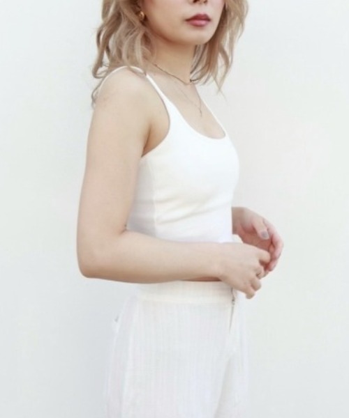 FIG&VIPER（フィグアンドバイパー）の「リブメロウキャミ（キャミソール・レディース・ライトグレー/ブルー/ホワイト/ライトピンク/ブラック・FREE）」の13枚目の写真