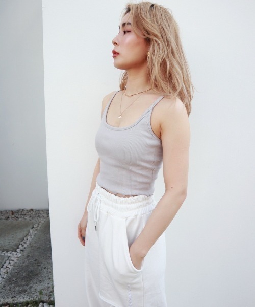 FIG&VIPER（フィグアンドバイパー）の「リブメロウキャミ（キャミソール・レディース・ライトグレー/ブルー/ホワイト/ライトピンク/ブラック・FREE）」の15枚目の写真