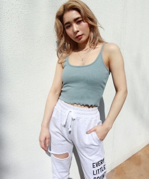 FIG&VIPER（フィグアンドバイパー）の「リブメロウキャミ（キャミソール・レディース・ライトグレー/ブルー/ホワイト/ライトピンク/ブラック・FREE）」の17枚目の写真
