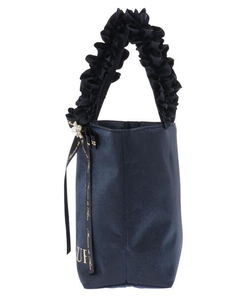 Maison de FLEUR(メゾンドフルール)の「パールビジューフリルハンドルトートバッグ(トートバッグ・レディース・ブラック/ネイビー/ピンク・FREE)」の13枚目の写真