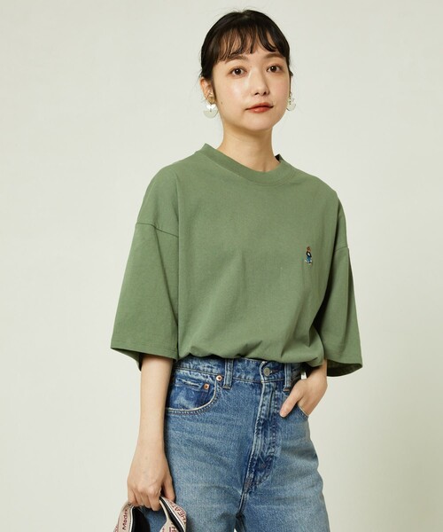 FREAK'S STORE(フリークスストア)の「スケートベア半袖Tシャツ(Tシャツ/カットソー)」|オリーブ
