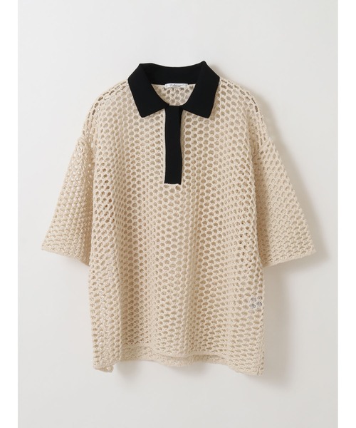 enchainement(アンシェヌマン)の「Polo Kint P/O(ニット/セーター・レディース・ブラック/ベージュ・フリー)」の2枚目の写真