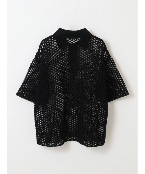 enchainement(アンシェヌマン)の「Polo Kint P/O(ニット/セーター・レディース・ブラック/ベージュ・フリー)」の3枚目の写真