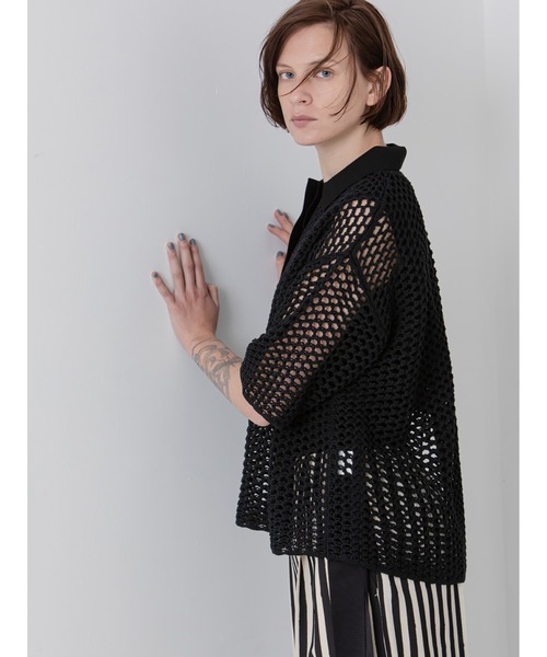 enchainement(アンシェヌマン)の「Polo Kint P/O(ニット/セーター・レディース・ブラック/ベージュ・フリー)」の13枚目の写真