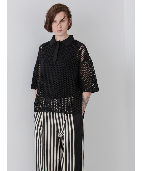 enchainement(アンシェヌマン)の「Polo Kint P/O(ニット/セーター・レディース・ブラック/ベージュ・フリー)」の15枚目の写真