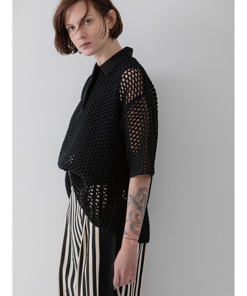 enchainement(アンシェヌマン)の「Polo Kint P/O(ニット/セーター・レディース・ブラック/ベージュ・フリー)」の16枚目の写真