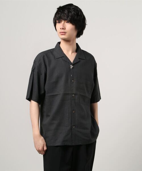 MARUKAWA（マルカワ）の「麻レーヨン オープンカラーシャツ/開襟シャツ（シャツ/ブラウス・メンズ・ベージュ/ネイビー/ブラウン/カーキ/アイボリー/ブルー系その他/チャコール・LL/M/L）」の21枚目の写真